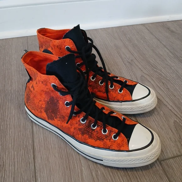Converse Men's 9.5 Chuck 70 Gore-Tex GTX Orange Waterproof High Top Sneakers EUC - Picture 4 of 10